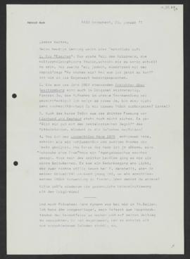 Heinrich Roth an Walter Guyer, Rorschach, 25. Januar 1977