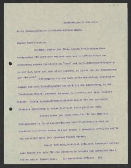 Walter Guyer an Willi Schohaus, Rorschach, 17. November 1932