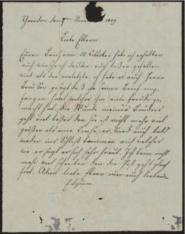 Eduard Lejeune an Maria Lejeune-de Orville und Franz Adam Lejeune, Yverdon, 7. November 1809