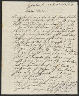 Eduard Lejeune an Franz Adam Lejeune, Yverdon, 28. November 1807 und Nachschrift von Joseph Schmid