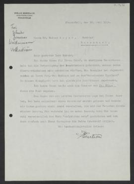 Verlag Huber an Walter Guyer, Frauenfeld, 18. Juni 1934