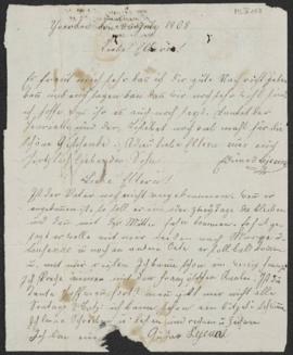 Eduard und Gustav Lejeune an Maria Lejeune-de Orville und Franz Adam Lejeune, Yverdon, 30. Juli 1808