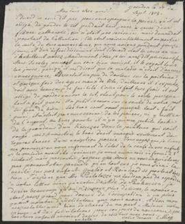 Gustav Lejeune an Maria Lejeune-de Orville, Yverdon, 24. September 1808 und Nachschrift von Johan...