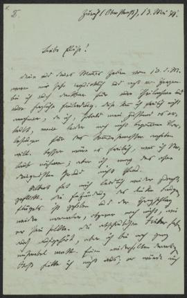 Scherr an Elise Frühe-Scherr, Zürich 13. Mai 1871