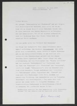 Heinrich Roth an Walter Guyer, Rorschach, 5. Juli 1976
