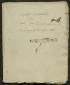 Vorschriften-Abschreibbuch für Johann Jak. Freund [11. Juli - 31. August 1818]