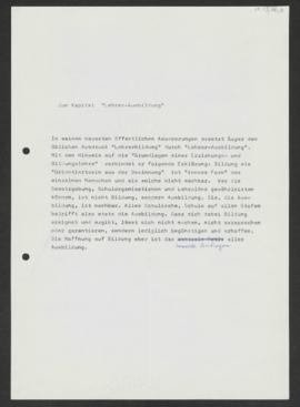 Heinrich Roth an Walter Guyer, Rorschach, 12. Dezember 1977