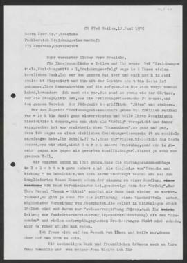 Walter Guyer an Wolfgang Brezinka, Meilen, 12. Juni 1976