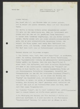 Heinrich Roth an Walter Guyer, Rorschach, 8. Juli 1977
