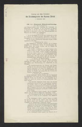Auszug aus dem Protokoll des Erziehungsrates des Kantons Zürich, 4. September 1907