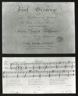 Titelblatt des Erstdrucks der Lieder und "Wiegenlied"
