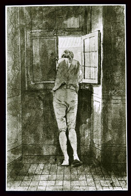 Goethe in Rom aus dem Fenster sehend