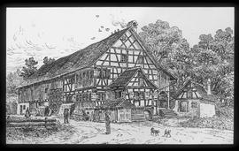 Ermatingen: Kanton Thurgau, Bauernhaus, Zeichnung von R. Anheisser