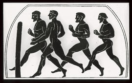 Griechische Wettkämpfe: Langstreckenläufer am Ziel