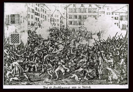 Zürcherputsch 6. September 1839: Kampf auf dem Münsterhof in Zürich