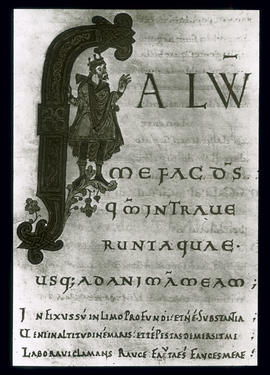 St. Gallen, Stiftsbibliothek, Codex 22: Psalterium aurelium, 9. Jh.: Initial mit König David