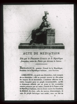 Mediationsakte 1803, erste Seite