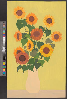 Zeichnung aus Erinnerung. Sonnenblumen