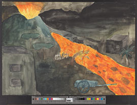 Vulkanausbruch mit Lavastrom