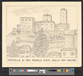 Castello di San Michele visto dalla mia finestra/[Die Burg Castelgrande von meinem Fenster aus ge...