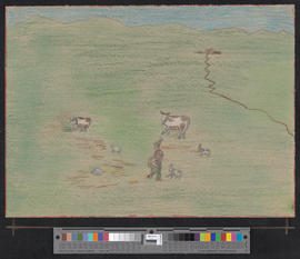 Un pastore con mucche e capre/[Ein Hirte mit Kühen und Ziegen]
