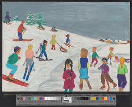 Kinder treiben Wintersport