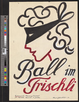 Ball im Trischli/[Entwurf für Fasching Plakat für Variété Trischli]