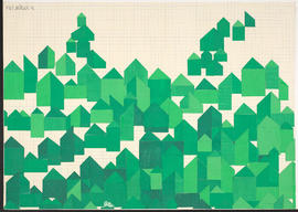 Stadt (Collage mit selbsteingefärbten Papieren nach Paul Klee)