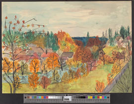 Aussicht aus meinem Fenster, gemalt im Herbst 1965